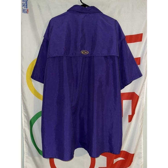 Drake Waterfowl LSU Tigers Button Up Shirt 3XL Fishing Football Purple - Picture 3 of 5